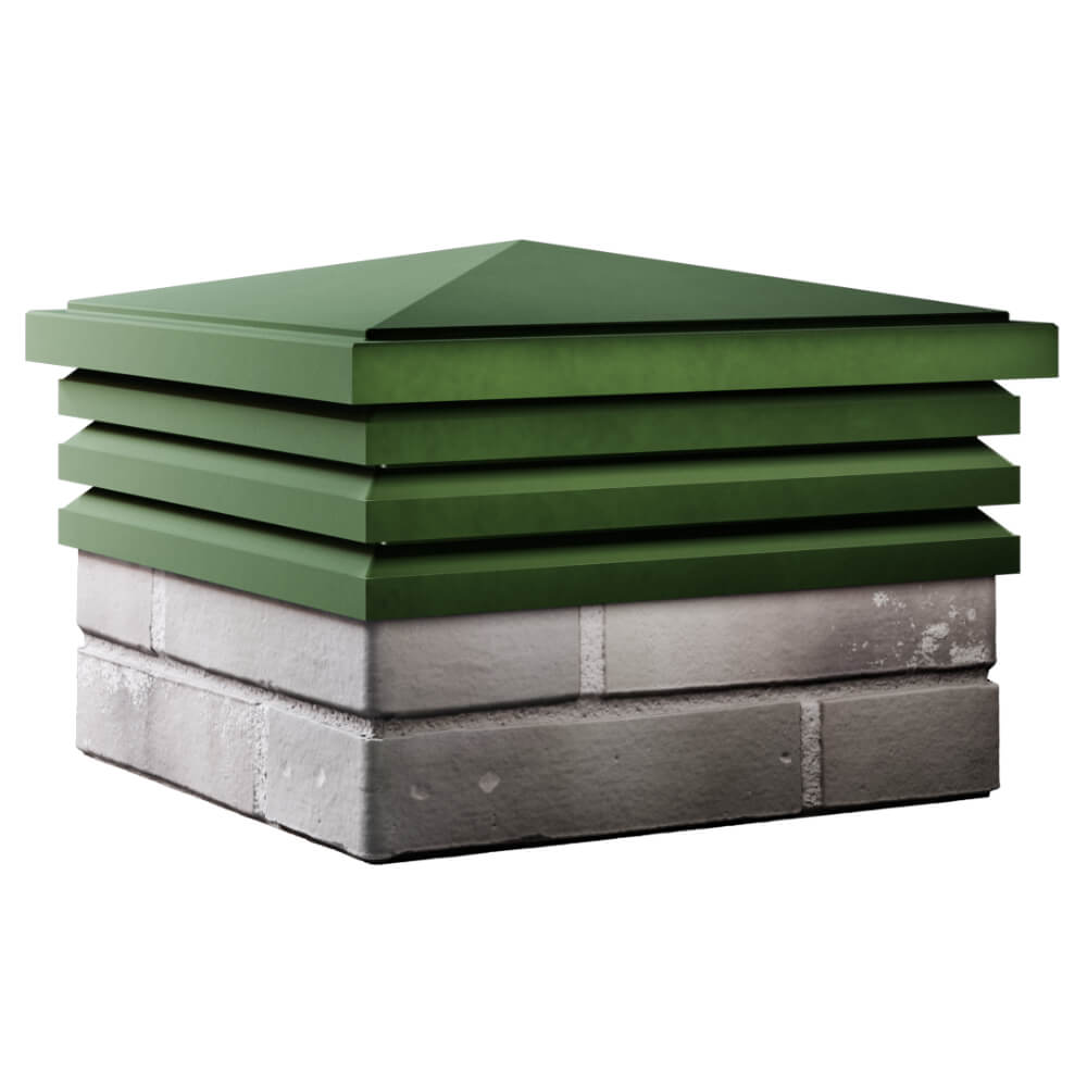 Колпак Zking Бона ХайТек Зеленый на столб 1.5х1.5 кирпича (385х385мм) в Серпухове фото