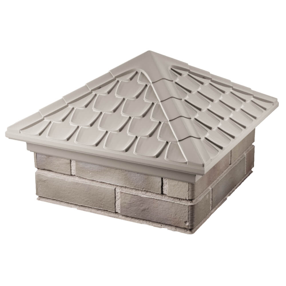 Колпак Zking Эльбрус Бежевый на столб 1.5х1.5 кирпича (385х385мм) в Серпухове фото