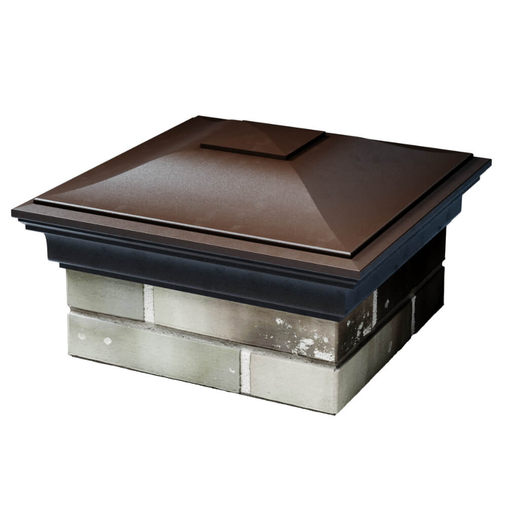 Колпак Zking Монблан Коричневый на столб 1.5х1.5 кирпича (385х385мм) в Серпухове фото