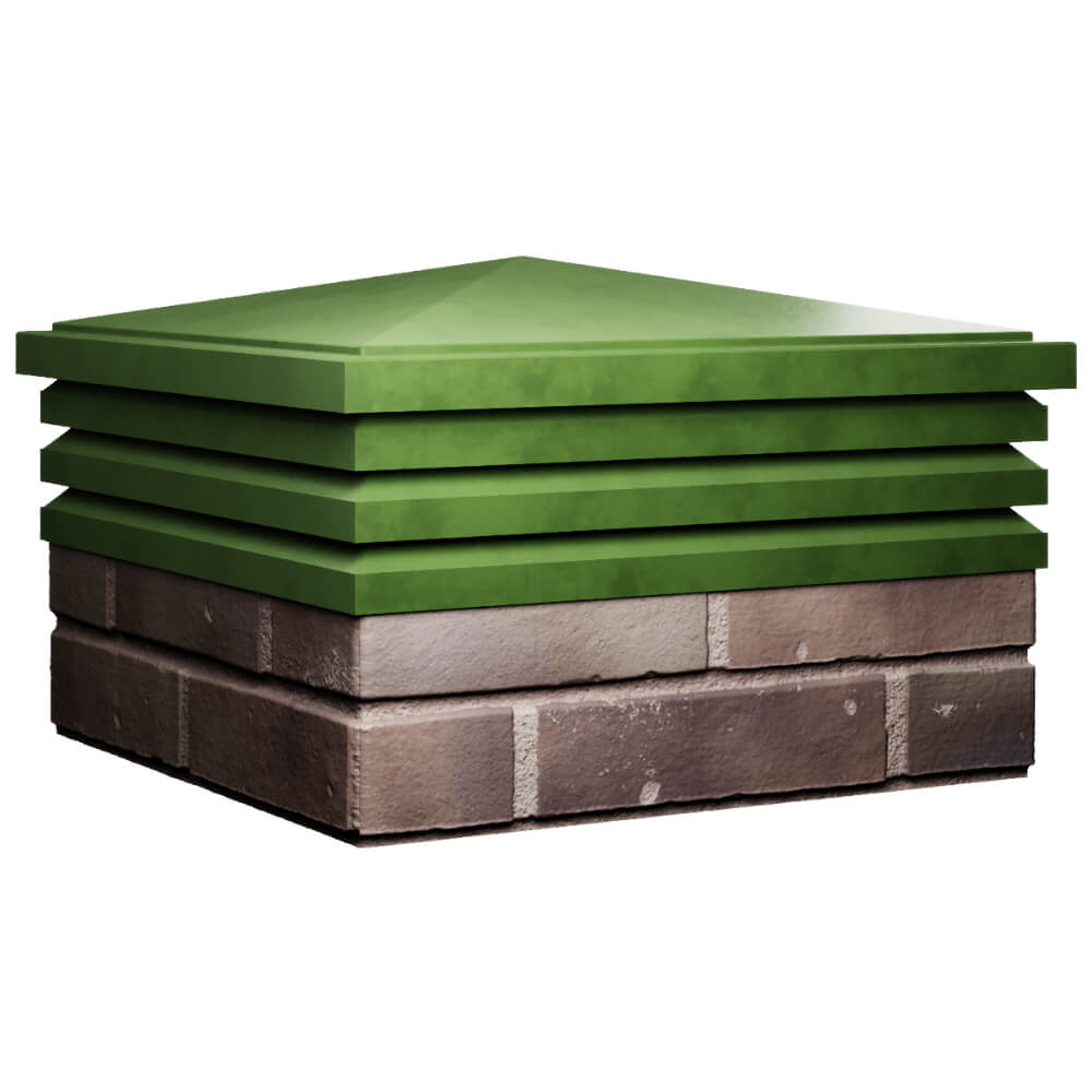 Колпак Zking Бона ХайТек Зеленый на столб 2х2 кирпича (513х513мм) в Серпухове фото