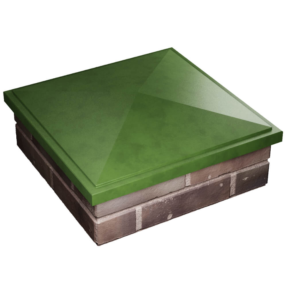 Колпак Zking БонаМоно Зеленый на столб 2х2 кирпича (515х515, 530х530мм) в Серпухове фото