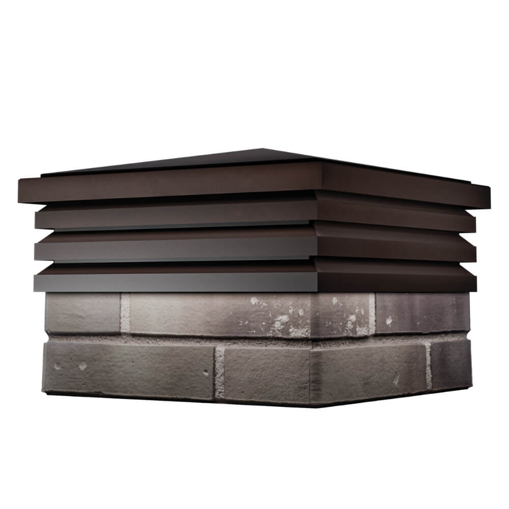 Колпак Zking Бона ХайТек Коричневый на столб 1.5х1.5 кирпича (385х385мм) в Серпухове фото