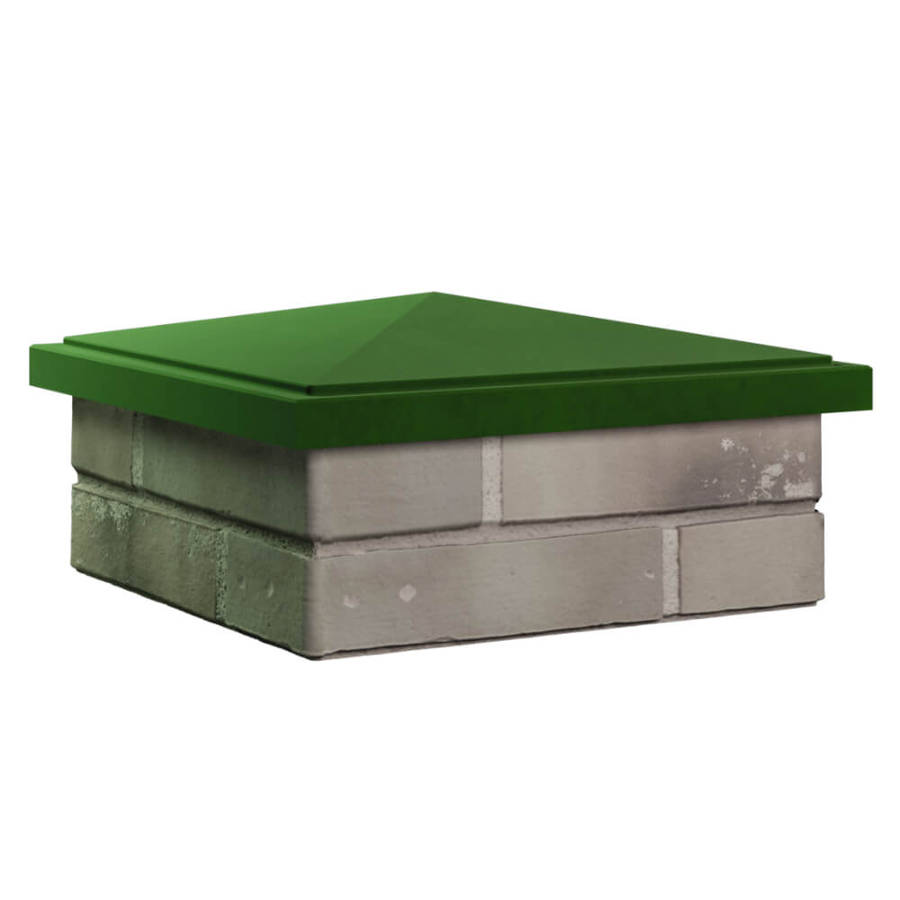 Колпак Zking БонаМоно Зеленый на столб 1.5х1.5 кирпича (385х385, 400х400мм) в Серпухове фото