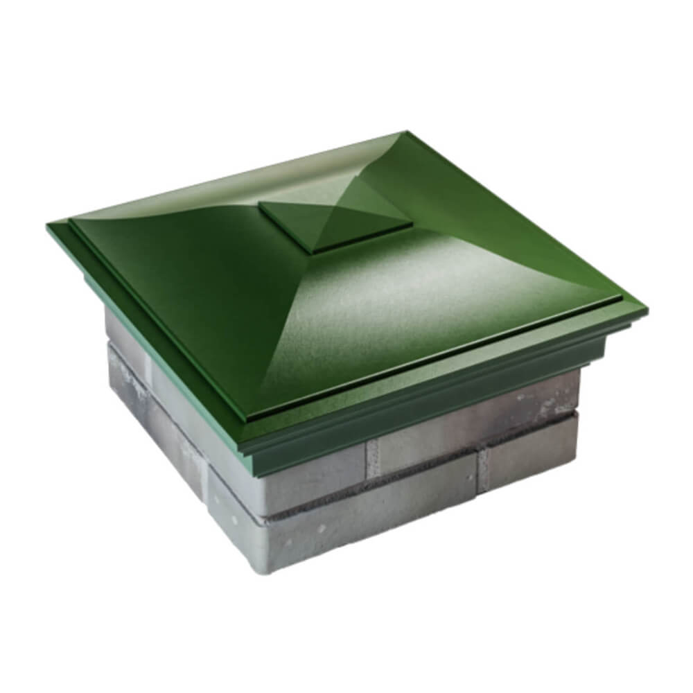Колпак Zking Монблан Зеленый на столб 1.5х1.5 еврокирпича 0.7НФ (355х355мм) в Серпухове фото