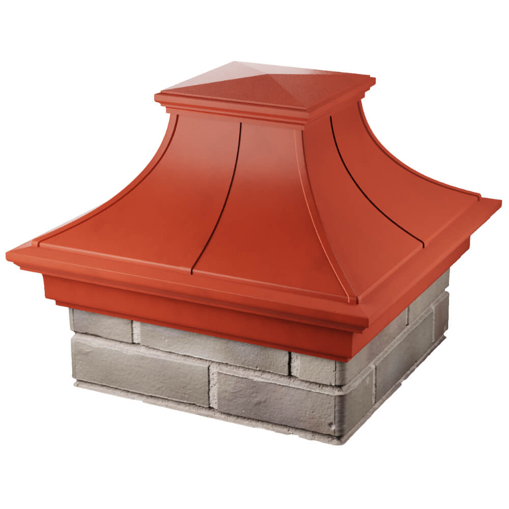 Колпак Zking Монблан Премиум Красный на столб 1.5х1.5 кирпича (385х385мм) в Серпухове фото