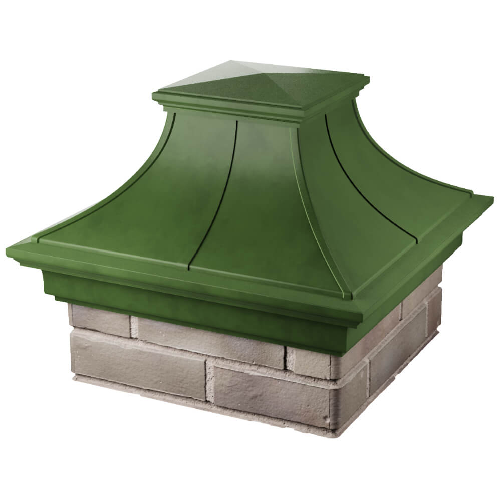 Колпак Zking Монблан Премиум Зеленый на столб 1.5х1.5 кирпича (385х385мм) в Серпухове фото