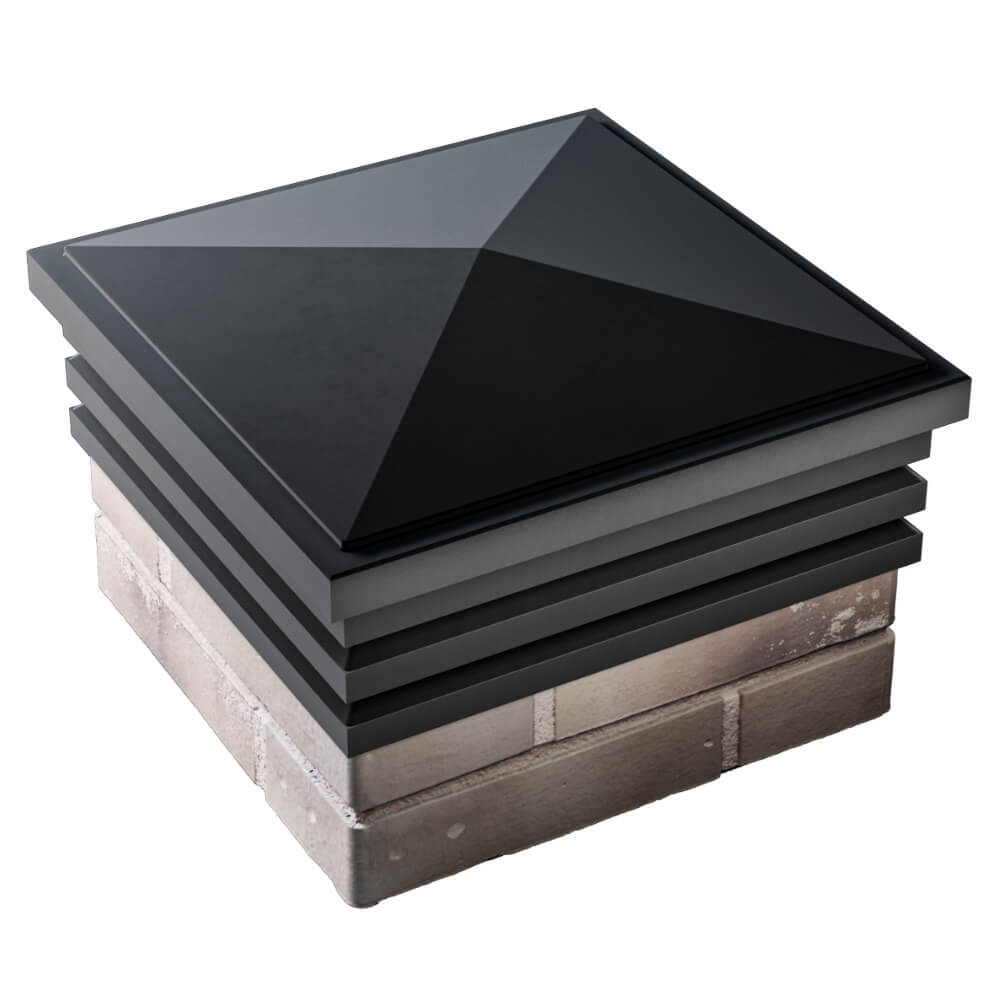 Колпак Zking Бона ХайТек Черный на столб 1.5х1.5 кирпича (385х385мм) в Серпухове фото