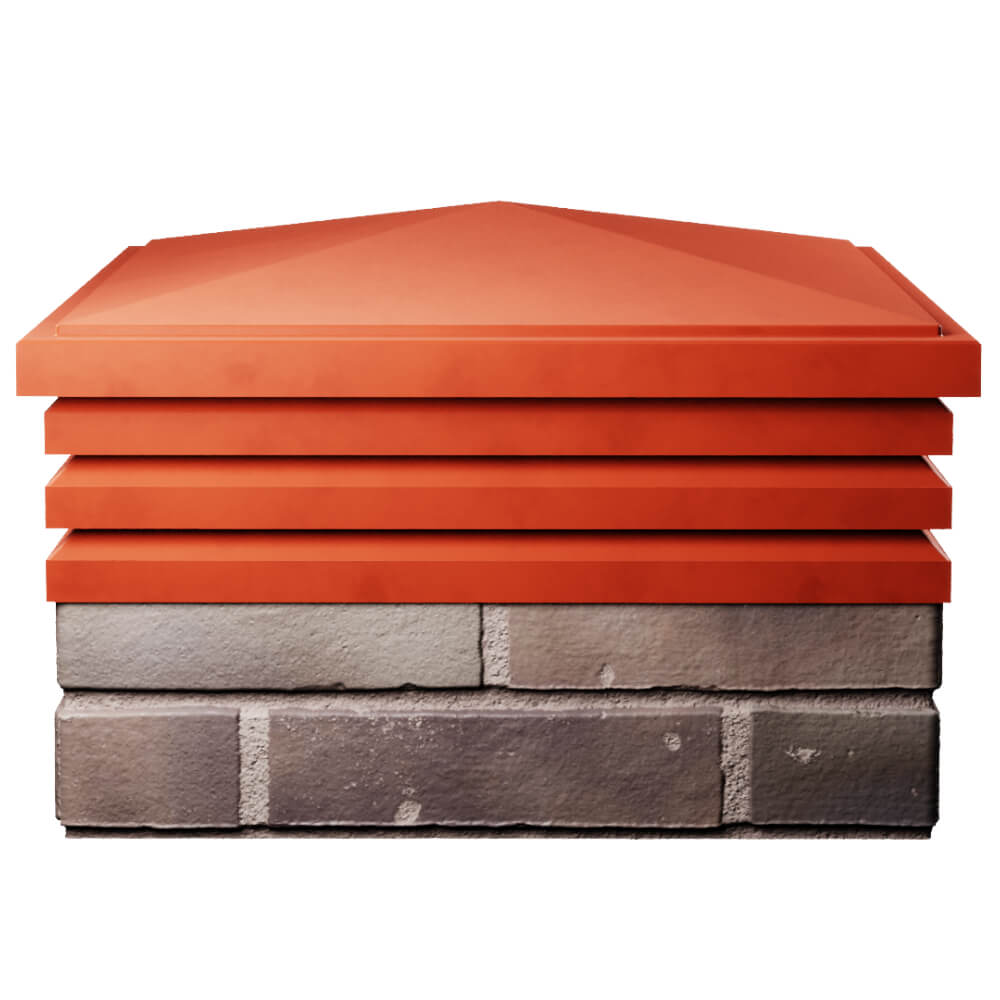 Колпак Zking Бона ХайТек Красный на столб 2х2 кирпича (513х513мм) Серпухов фото