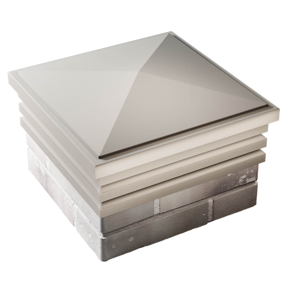 Колпак Zking Бона ХайТек Бежевый на столб 1.5х1.5 кирпича (385х385мм) в Серпухове фото