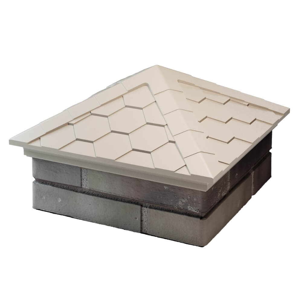 Колпак Zking Эверест Бежевый на столб 1.5х1.5 кирпича (390х390мм) в Серпухове фото