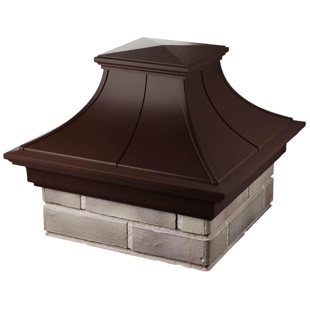 Колпак Zking Монблан Премиум Коричневый на столб 1.5х1.5 кирпича (385х385мм) в Серпухове фото