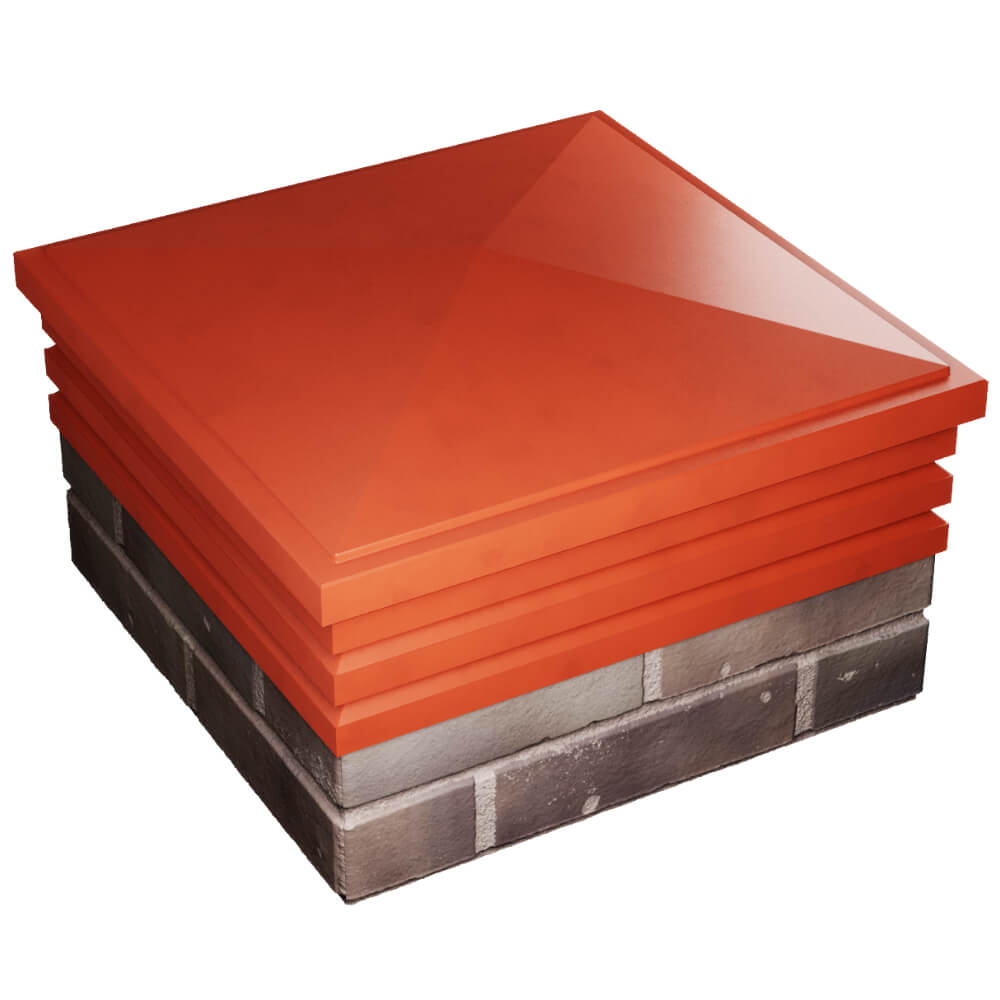 Колпак Zking Бона ХайТек Красный на столб 2х2 кирпича (513х513мм) в Серпухове фото