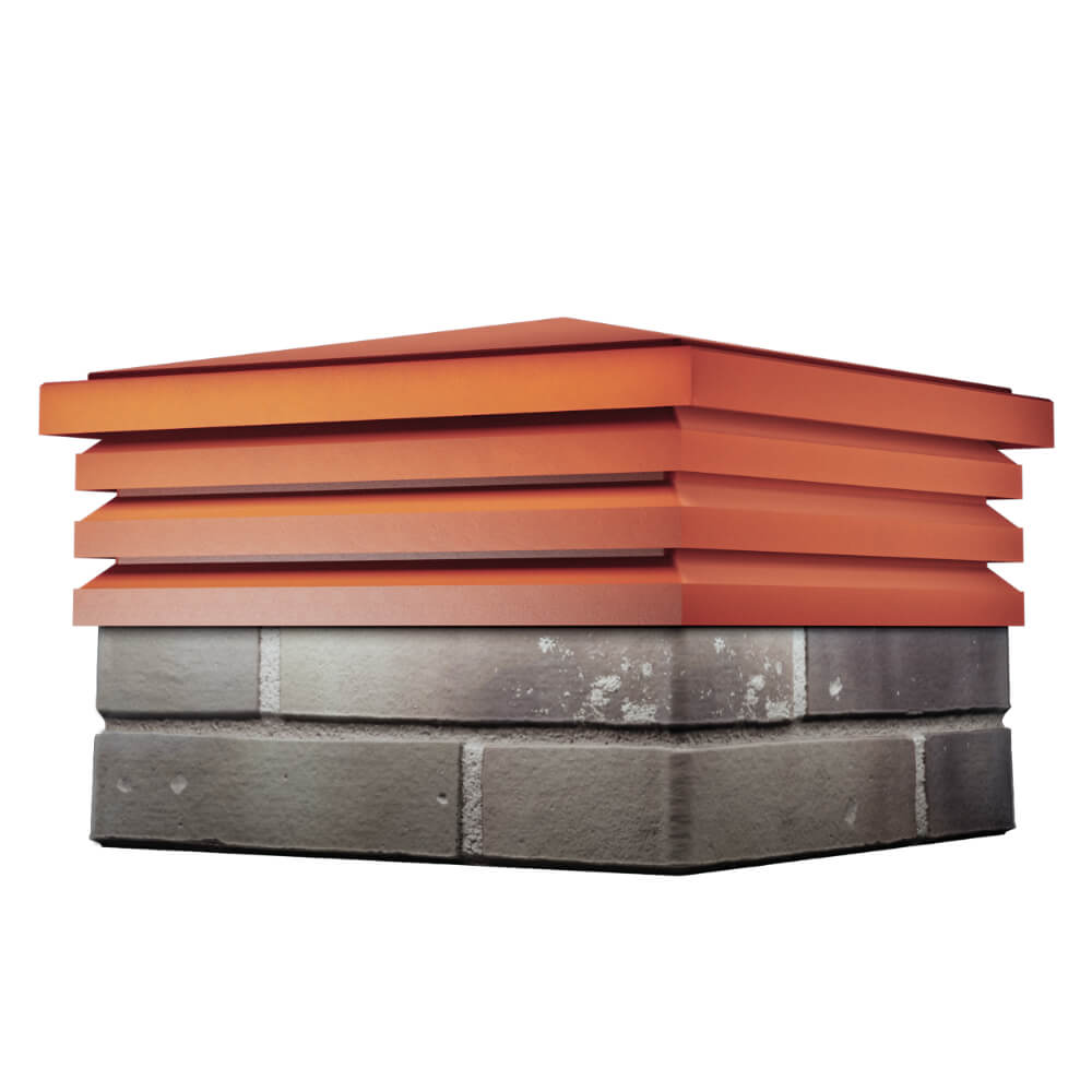 Колпак Zking Бона ХайТек Красный на столб 1.5х1.5 кирпича (385х385мм) в Серпухове фото