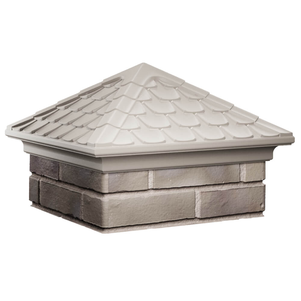 Колпак Zking Эльбрус Бежевый на столб 1.5х1.5 кирпича (385х385мм) в Серпухове фото