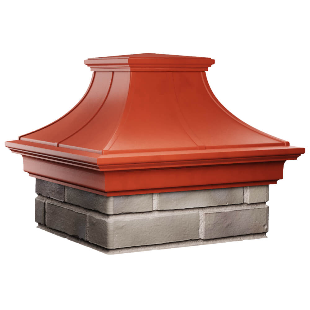Колпак Zking Монблан Премиум Красный на столб 1.5х1.5 кирпича (385х385мм) в Серпухове фото