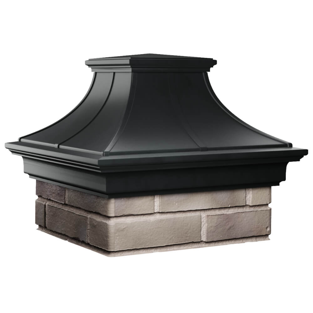 Колпак Zking Монблан Премиум Черный на столб 1.5х1.5 кирпича (385х385мм) в Серпухове фото