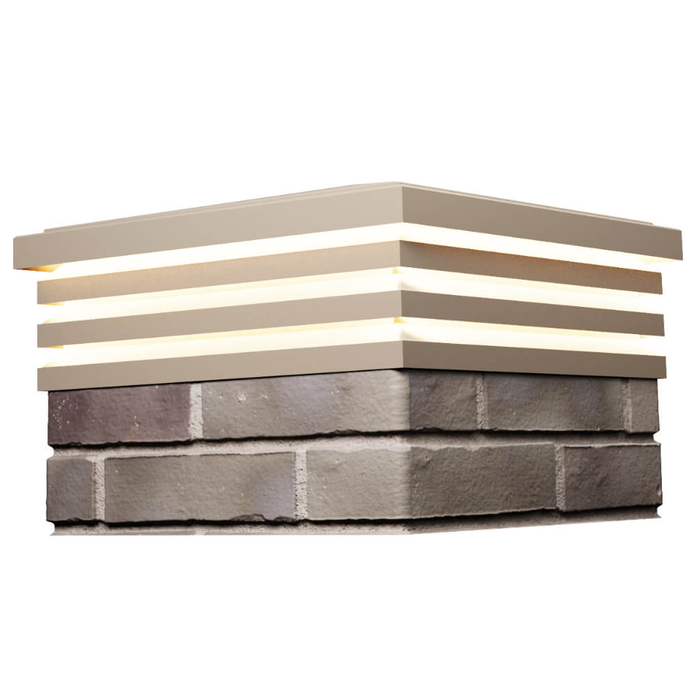 Колпак Zking Бона ХайТек Бежевый на столб 1.5х1.5 кирпича (385х385мм) с подсветкой в Серпухове фото