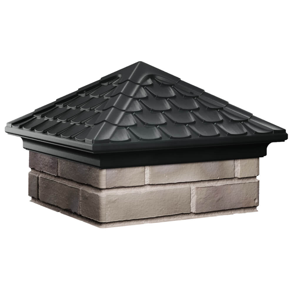 Колпак Zking Эльбрус Черный на столб 1.5х1.5 кирпича (385х385мм) в Серпухове фото