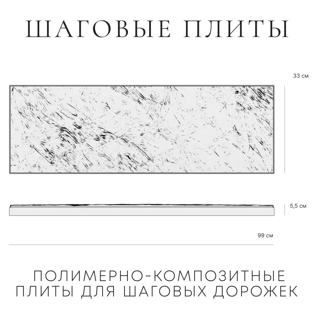 Шаговая плита STONE Графитовый Серый 990х330х55мм в Серпухове фото