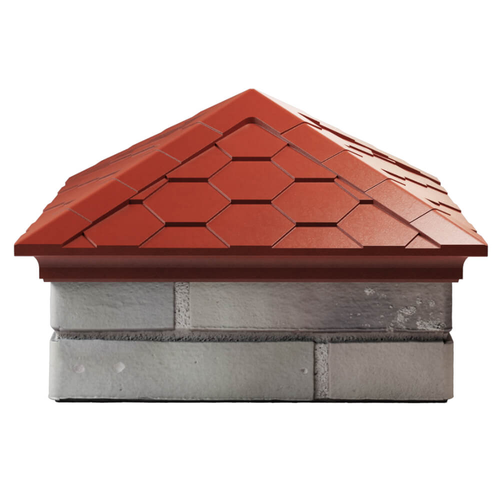 Колпак Zking Эверест Красный на столб 1.5х1.5 кирпича (390х390мм) Серпухов фото