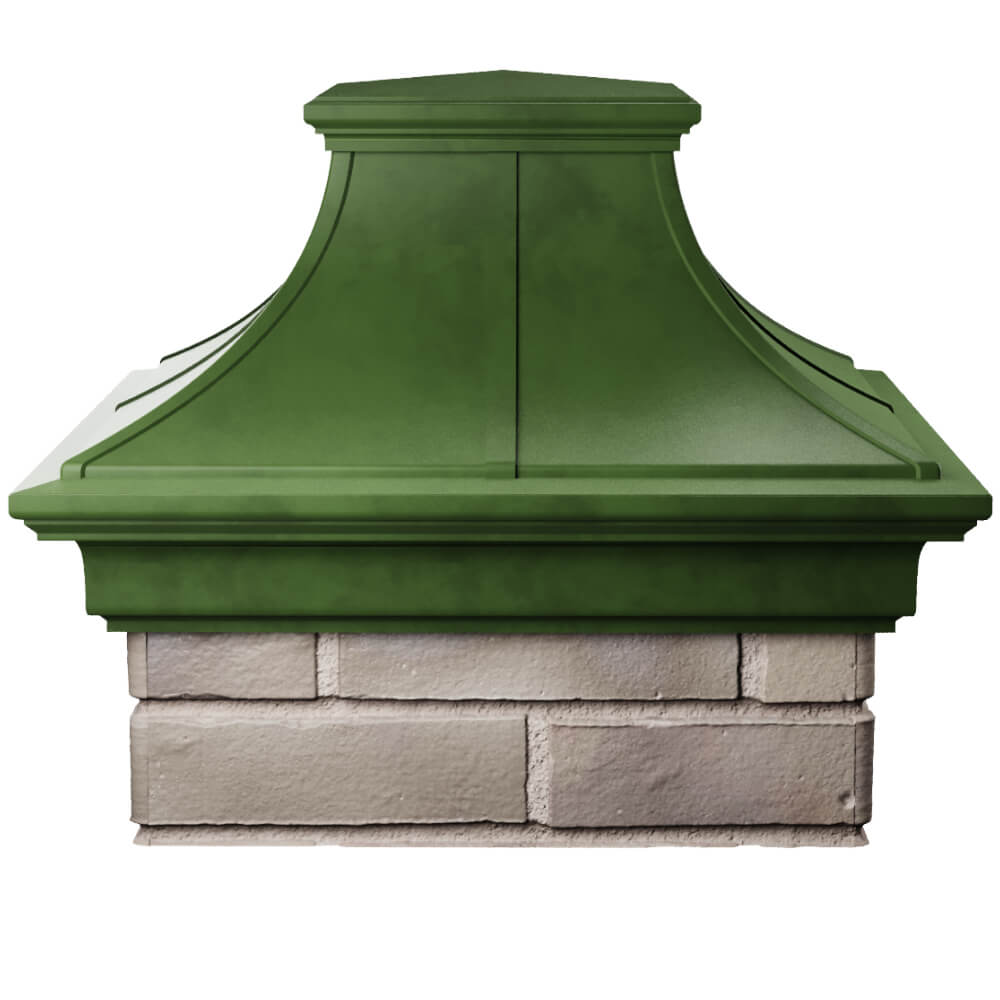 Колпак Zking Монблан Премиум Зеленый на столб 1.5х1.5 кирпича (385х385мм) Серпухов фото