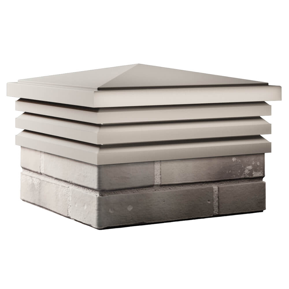 Колпак Zking Бона ХайТек Бежевый на столб 1.5х1.5 кирпича (385х385мм) в Серпухове фото