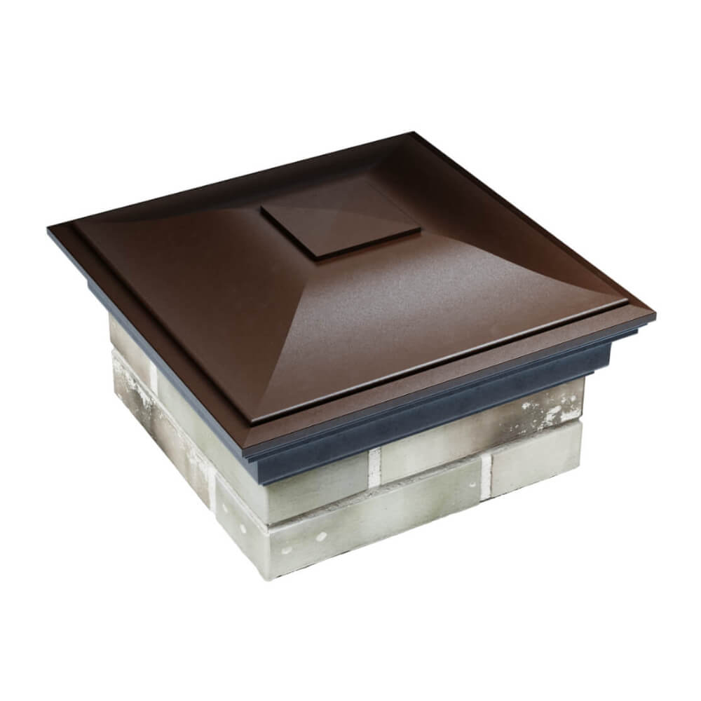 Колпак Zking Монблан Коричневый на столб 1.5х1.5 еврокирпича 0.7НФ (355х355мм) в Серпухове фото