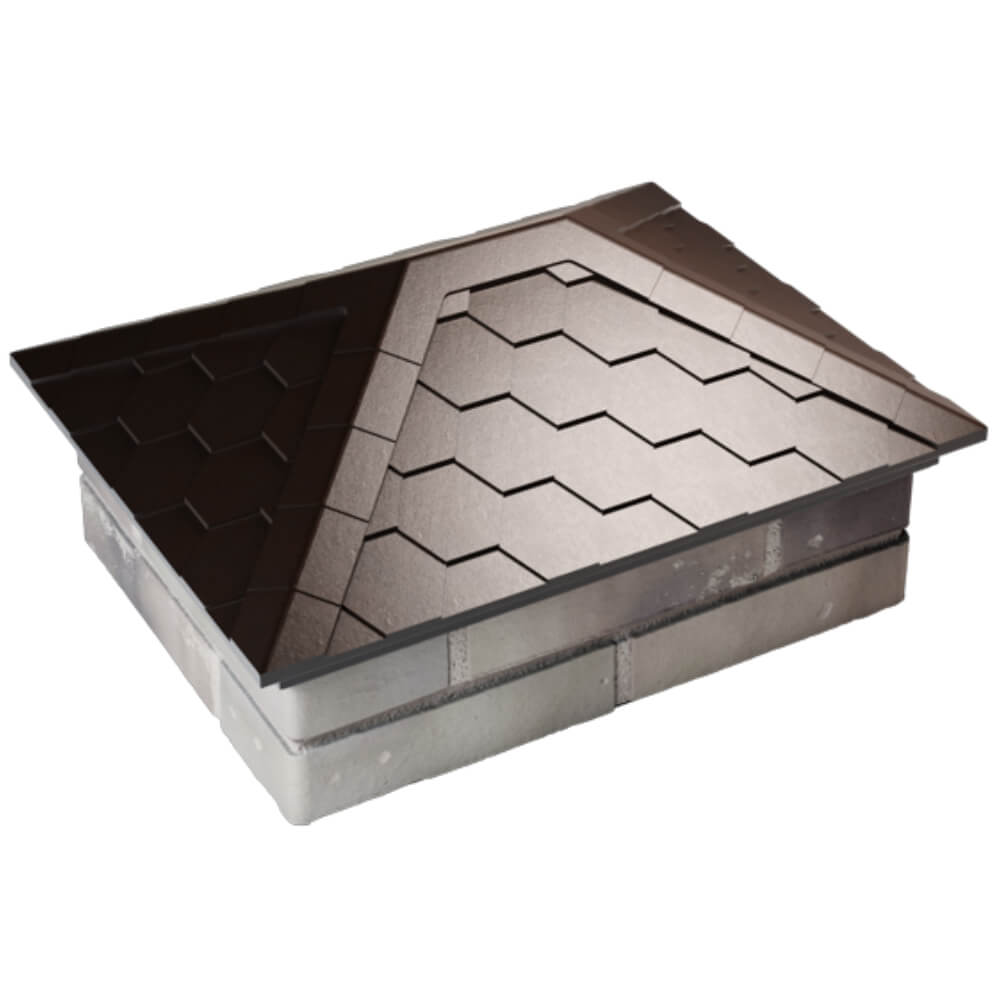 Колпак Zking Эверест Коричневый на столб 2х1.5 кирпича (520х390мм) Серпухов фото