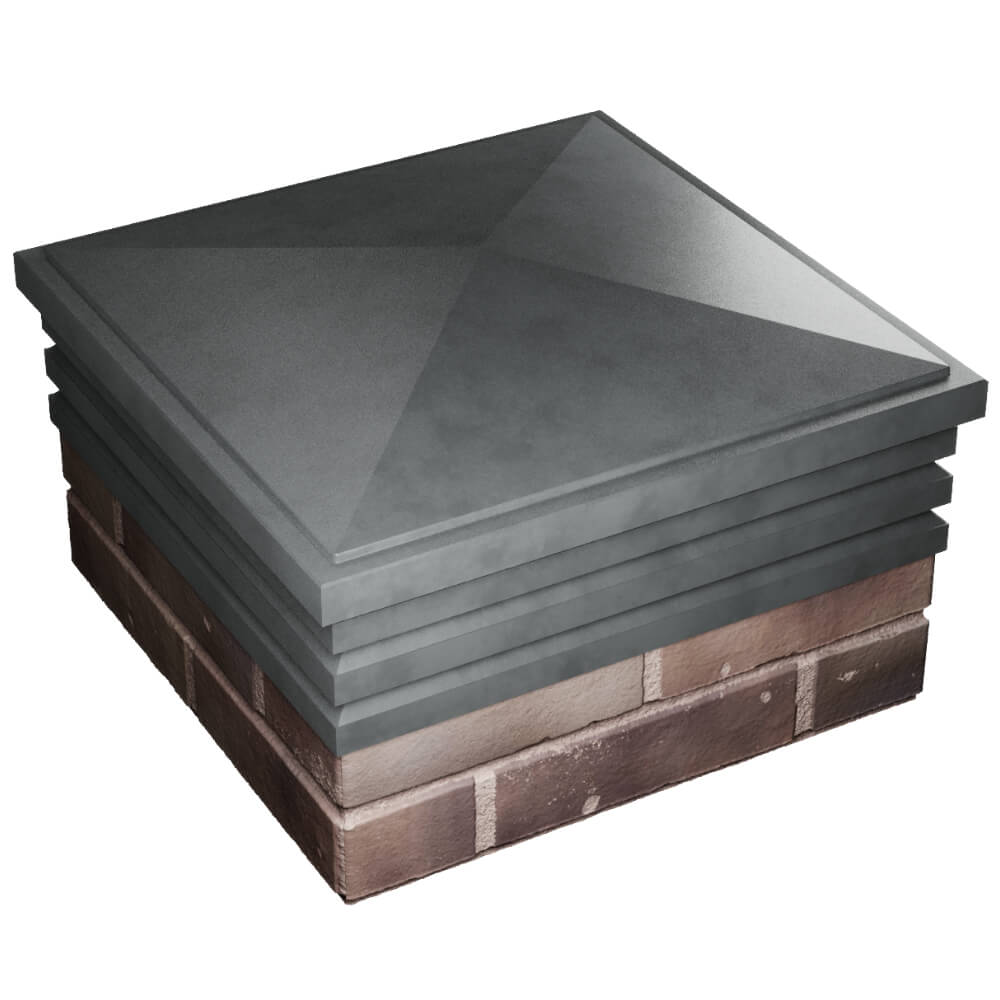 Колпак Zking Бона ХайТек Серый на столб 2х2 кирпича (513х513мм) в Серпухове фото