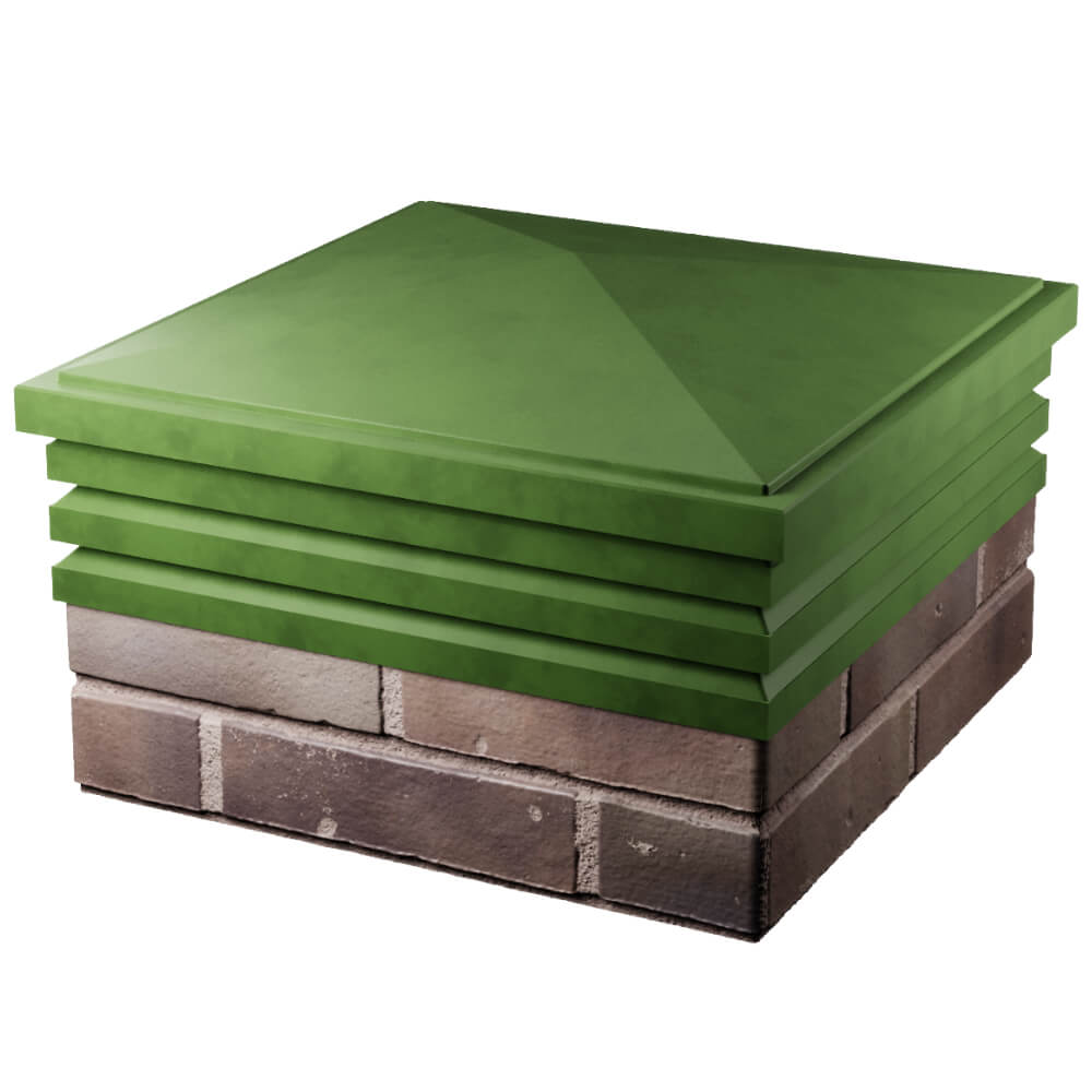 Колпак Zking Бона ХайТек Зеленый на столб 2х2 кирпича (513х513мм) в Серпухове фото