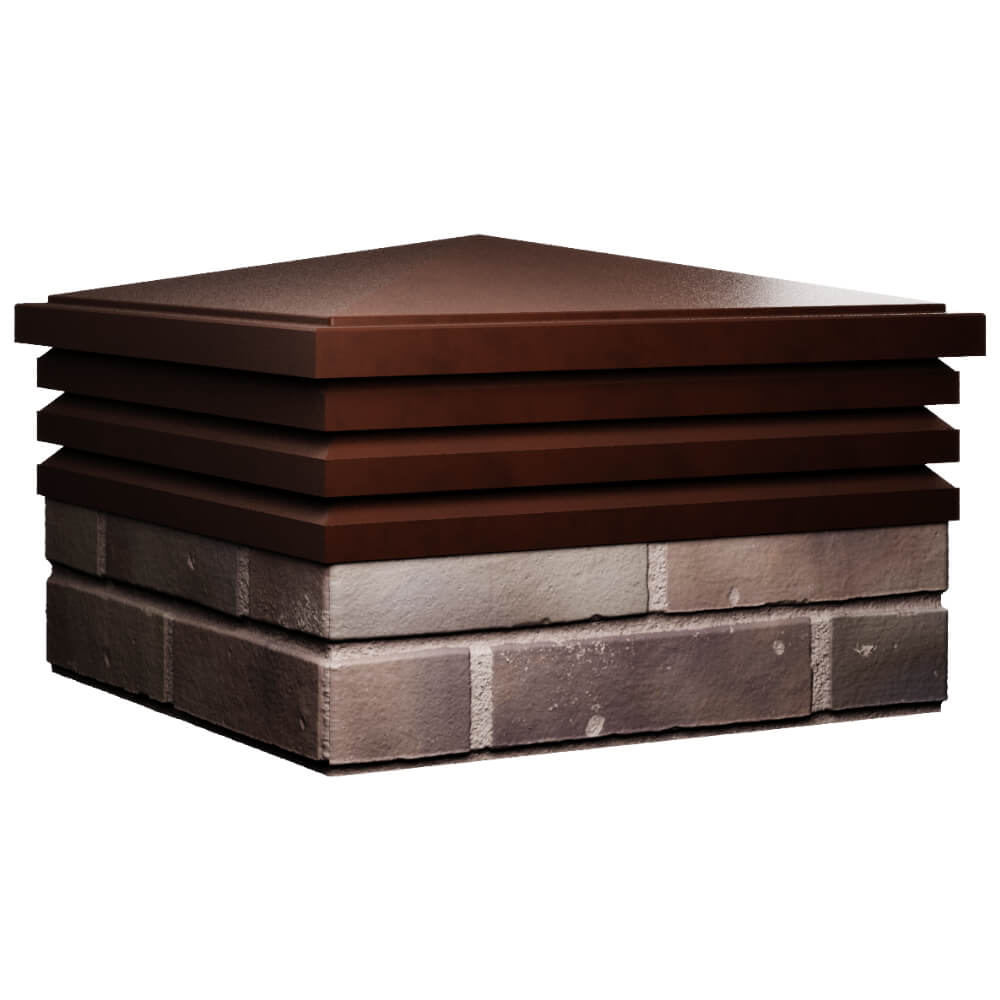 Колпак Zking Бона ХайТек Коричневый на столб 2х2 кирпича (513х513мм) в Серпухове фото