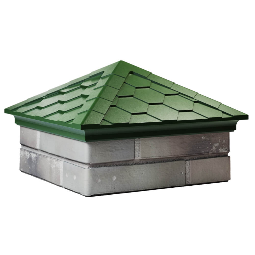 Колпак Zking Эверест Зеленый на столб 1.5х1.5 кирпича (390х390мм) в Серпухове фото