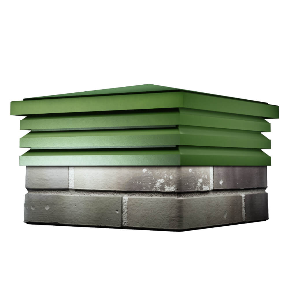 Колпак Zking Бона ХайТек Зеленый на столб 1.5х1.5 кирпича (385х385мм) в Серпухове фото