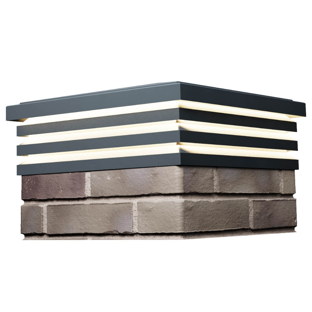 Колпак Zking Бона ХайТек Серый на столб 1.5х1.5 кирпича (385х385мм) с подсветкой в Серпухове фото