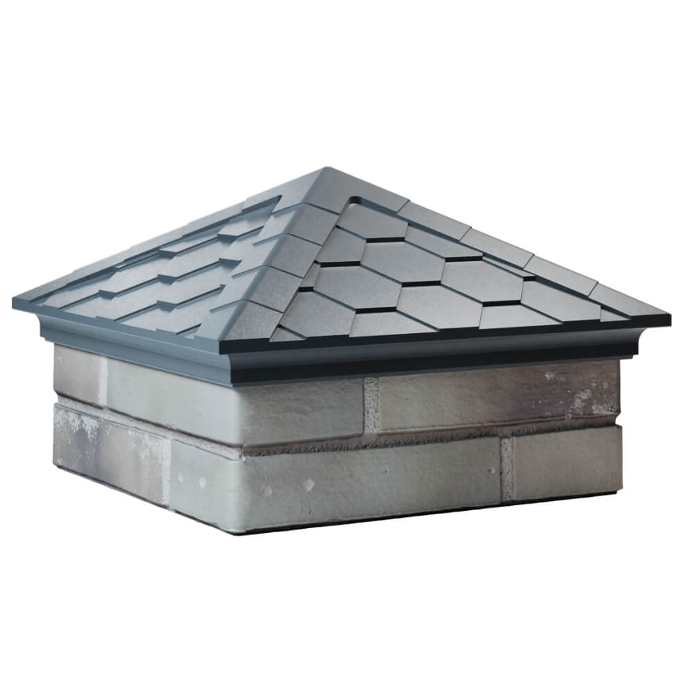 Колпак Zking Эверест Серый на столб 1.5х1.5 кирпича (390х390мм) в Серпухове фото