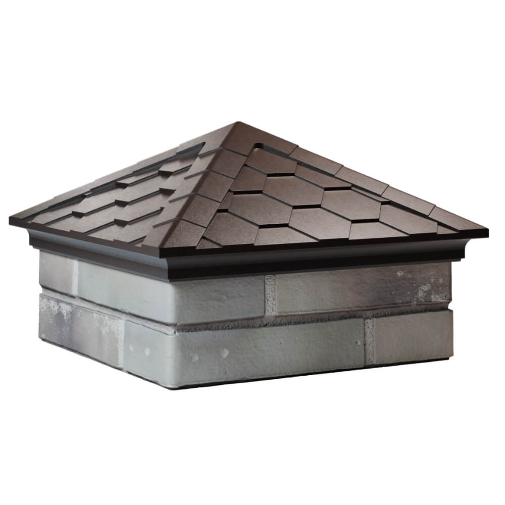 Колпак Zking Эверест Коричневый на столб 1.5х1.5 кирпича (390х390мм) в Серпухове фото