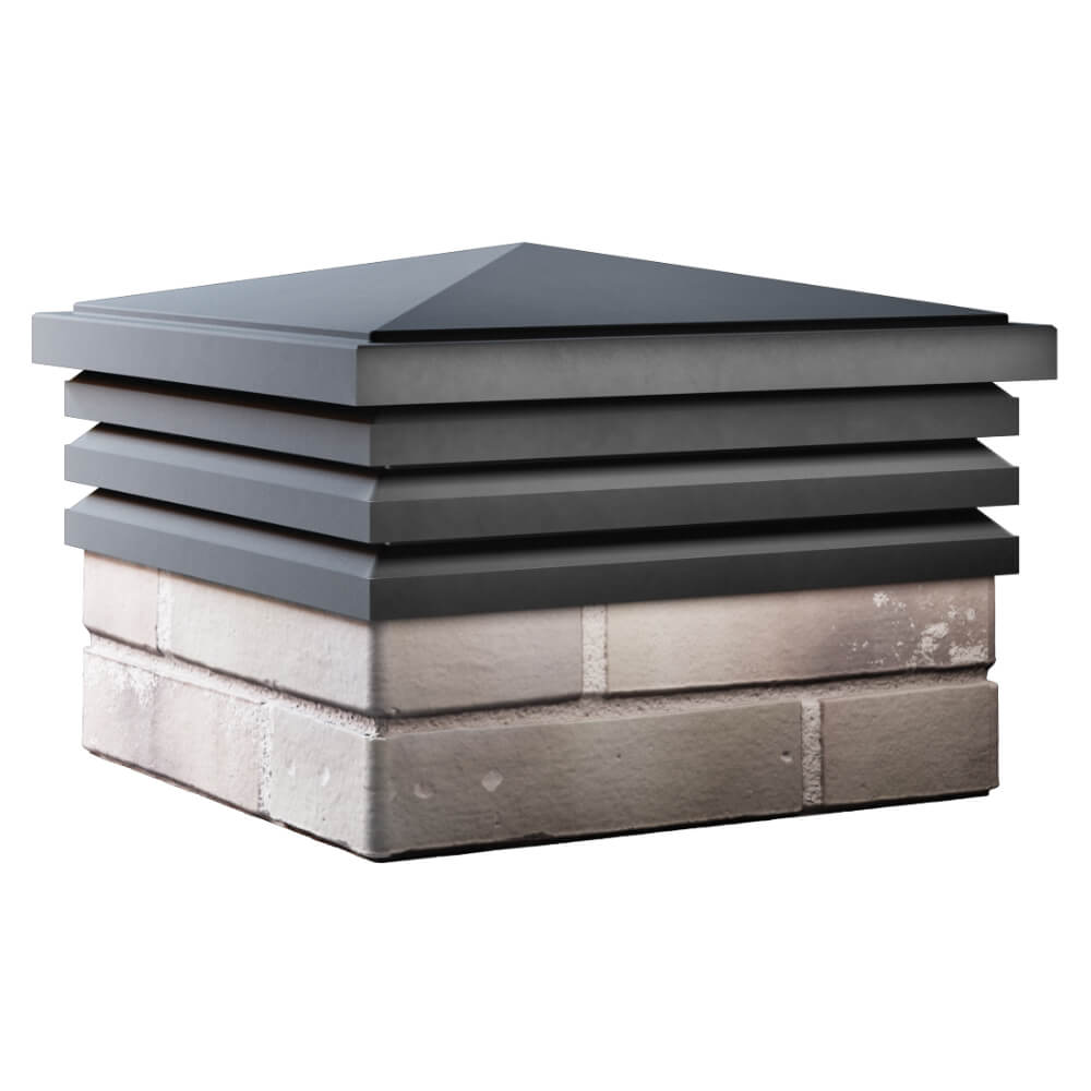 Колпак Zking Бона ХайТек Серый на столб 1.5х1.5 кирпича (385х385мм) в Серпухове фото