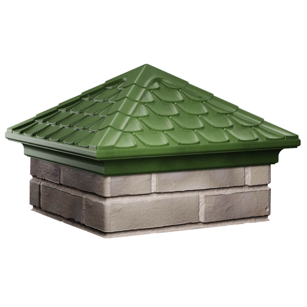 Колпак Zking Эльбрус Зеленый на столб 1.5х1.5 кирпича (385х385мм) в Серпухове фото