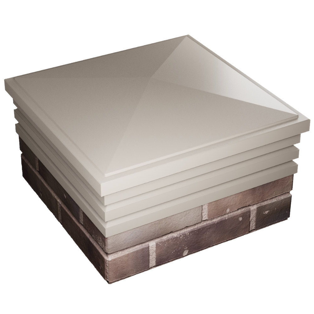 Колпак Zking Бона ХайТек Бежевый на столб 2х2 кирпича (513х513мм) в Серпухове фото