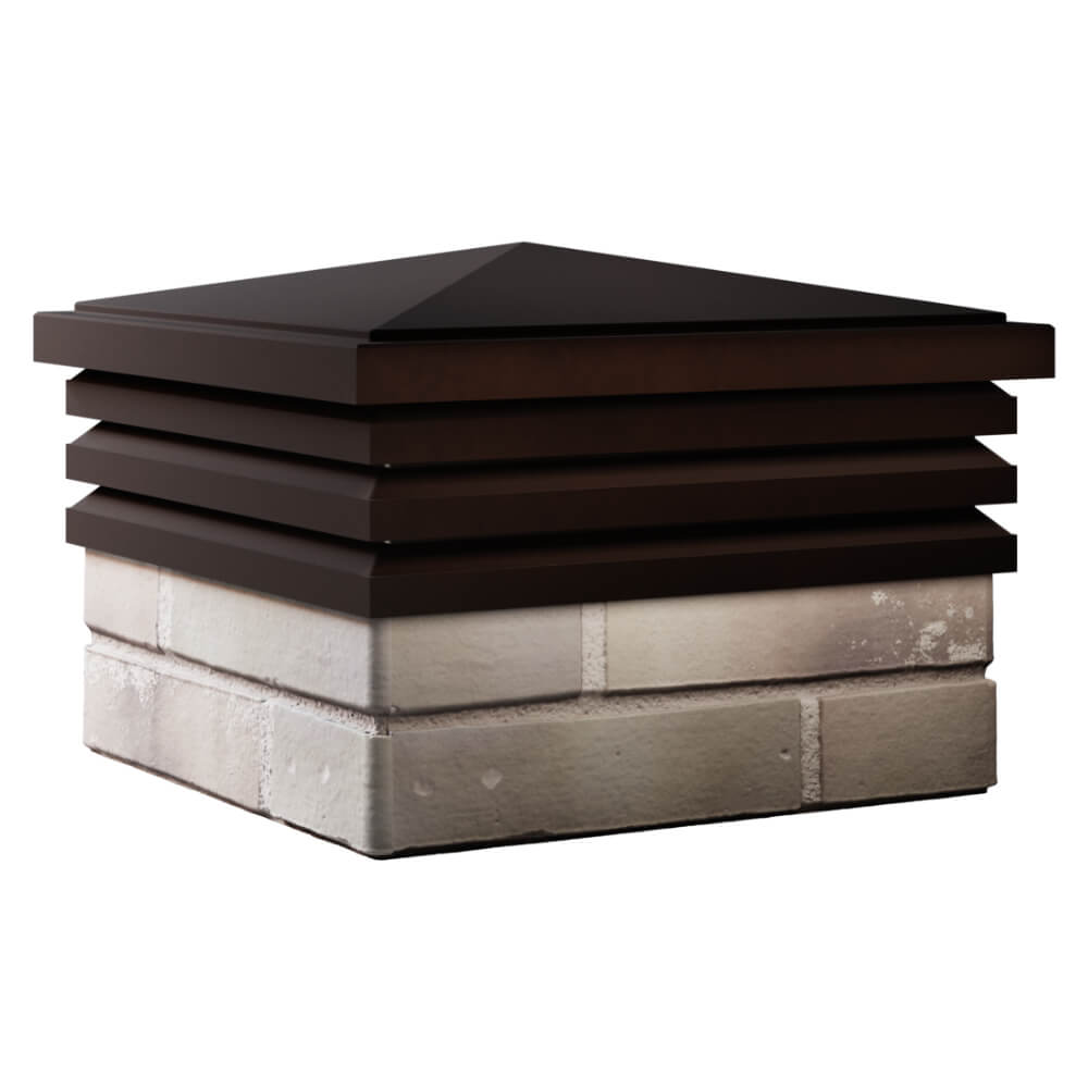 Колпак Zking Бона ХайТек Коричневый на столб 1.5х1.5 кирпича (385х385мм) в Серпухове фото