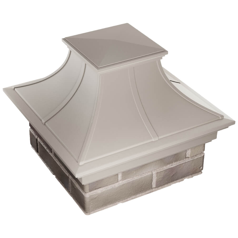 Колпак Zking Монблан Премиум Бежевый на столб 1.5х1.5 кирпича (385х385мм) в Серпухове фото
