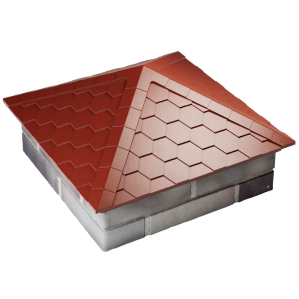 Колпак Zking Эверест Красный на столб 2х2 кирпича (535х535мм) Серпухов фото